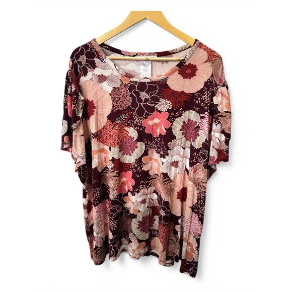 Meri Skye Tops - Meri-Skye Boho Floral Relaxed Top Size 4X Cottagecore